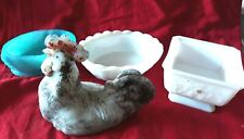 PORTIEUX-VALLERYSTHAL-4 PARTIES DE BONBONNIERES COQ,SUCRIER,NID,DSSOUS DE POULE