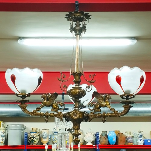 Ancienne lampe gaz avec - ancienne, 3