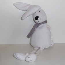 Doudou Lapin Bout'Chou Boutchou - Blanc écharpe grise