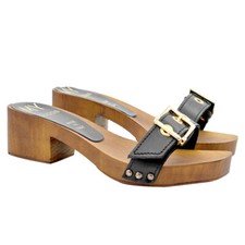 Mules noires avec bande - bande, en