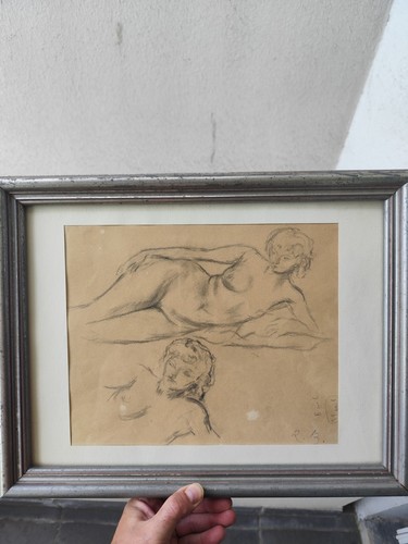 Dessin original fusain femme