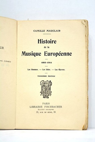 Livre ancien mauclair - mauclair, histoire