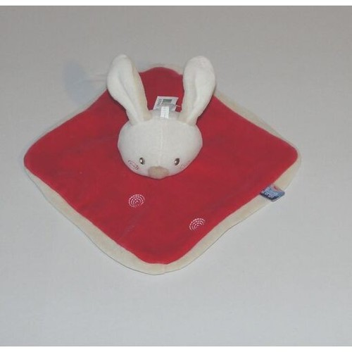 Doudou lapin rouge blanc sucre - rouge,