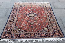 Fin Ancien Worn Main Fabriqué Traditionnel Oriental Laine Rouges Bleu Tapis
