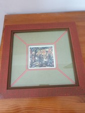 Petite huile sur papier paysage abstrait magnifiquement encadré auteur ?