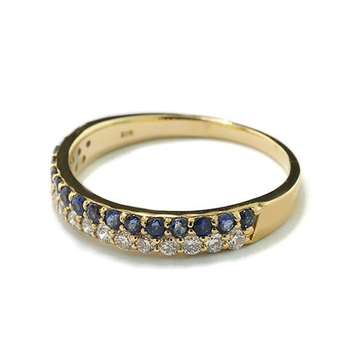 Bague saphir brillant bicolore - bague,