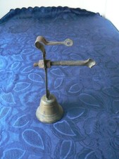 ANCIENNE CLOCHE CLOCHETTE PORTAIL PORTE BRONZE ET FER DECORATION JARDIN VINTAGE