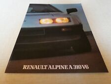 Catalogue Brochure RENAULT Alpine A 310 V6 1983