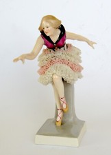 DANSEUSE PORCELAINE SAXE KARL ENS ART DECO SIGNEE