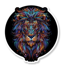 MASQUE TETE DE LION ROI JUNGLE SAVANE AFRIQUE ART AUTOCOLLANT STICKER LB104