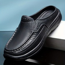 Mules à enfiler pour hommes pantoufles de marche décontractées mocassins dos nu extérieur chaussures de dos