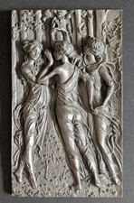 PLAQUE ETAIN ISSU DU TABLEAU LE PRINTEMPS DE BOTTICELLI LES LES 3 GRACES 17X10cm