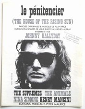 Partition vintage sheet music JOHNNY HALLYDAY : Le Pénitencier * 60's Supremes