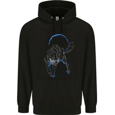 Sweat À Capuche Pour Homme Lycan Avec Un Loup Et La Lune 80% Coton