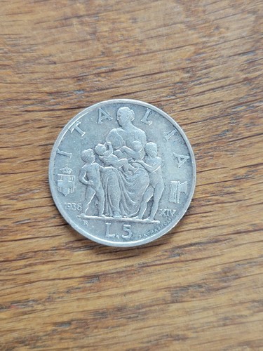 Italie pièce lires 1936 - italie, 5