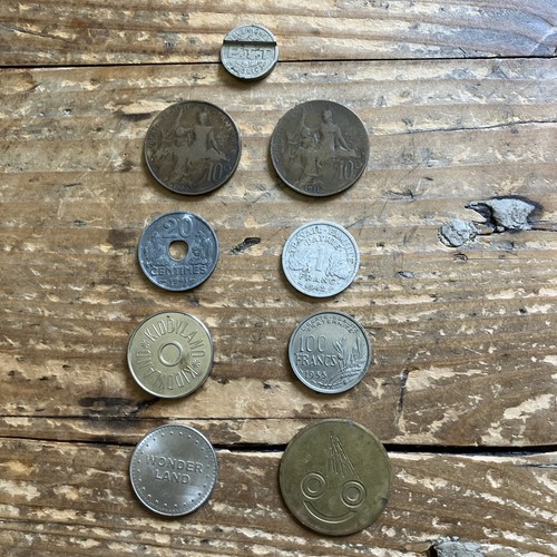 Lot pièces anciennes jetons - anciennes,