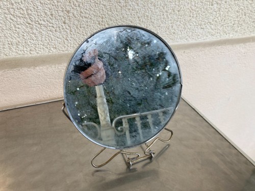 Ancien miroir double rond - double, a