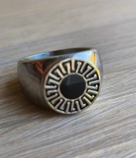 Bague chevalière 19,6 mm acier inoxydable neuve