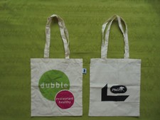 Lot x 2 Tote bag sac tissu beige Dubble + PMU 37 x 41 cm neuf