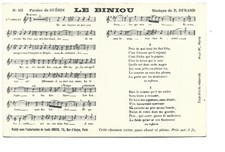 VIEILLES CHANSONS  PAROLES ET MUSIQUE  LE BINIOU