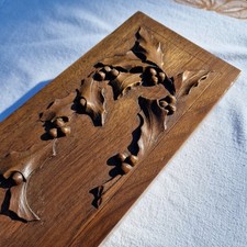 Coffret Ancien En Bois Sculpté Noyer Boîte À Bijoux Signée, Début 20ème, Vintage