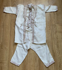 Jabador Enfant 2-3 ans. 3 pièces, crème et broderies marron