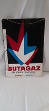 plaque émaillée ancienne Butagaz Double Face Potence 1962 Publicitaire 
