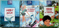 Lot 3 livres Jeunesse Heidi fille de la montagne, Les Patins d'Argent, Moby Dick