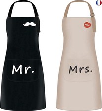 Lot De 2 Tabliers De Cuisine, Avec Tour De Cou RéGlable Et ImperméAble Et 2 P