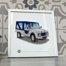 Poster 20x20cm citroen méhari