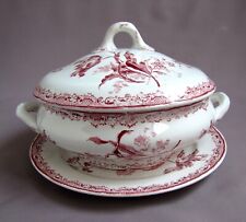 Soupière sur Assiette Service Fontanges Faïence de Sarreguemines France 1920