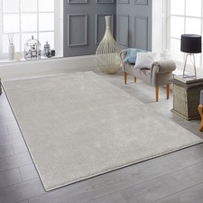 Tapis argent uni moderne doux