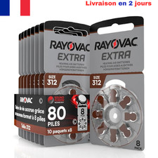 80 Piles Auditives Rayovac Extra 312. 10X8 Piles Pour Appareil Auditif 180 mAh