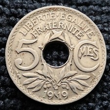 France – 1919 – 5 centimes Lindauer Grand module (N0862) TB