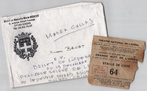 Billet opéra garnier 1958 - opéra,