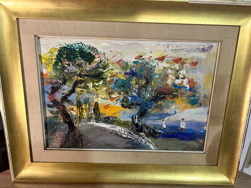 Peinture huile abstraite - peinture, à