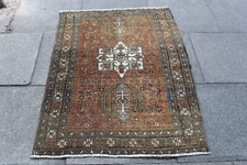 Ancien Main Fabriqué Traditionnel Oriental Laine Délavé Rouge Tapis 152x103cm