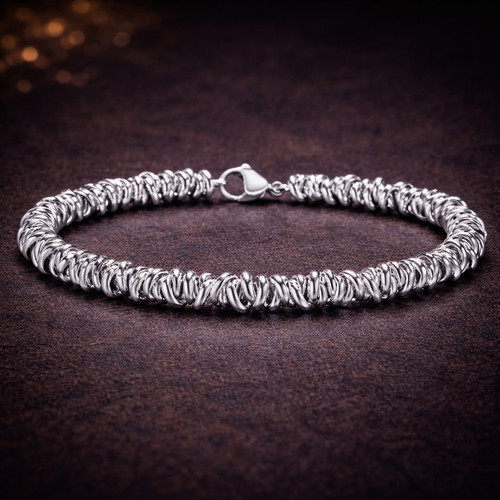 Bracelet torsadé acier - bracelet,
