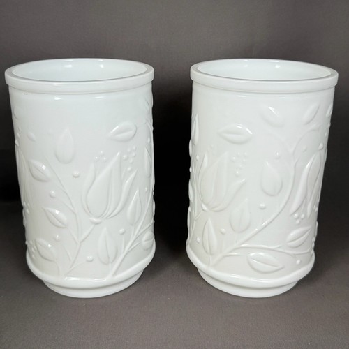 Paire vases verre opale - vases,