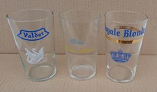3 VERRE BIERE ANCIEN BRASSERIE VALDOR VALENCIENNES PERLOR ROYALE DENAIN