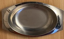 Plat légumier ovale en inox LETANG REMY Modèle OCÉANE - Longueur 34.5 cm