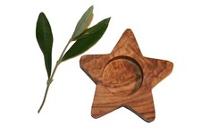Photophore forme étoile en bois d'Olivier (ref:5109)