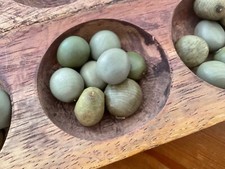 Awalé jeu artisanal africain en bois sculpté - Sénégal - 50 graines - 44cm