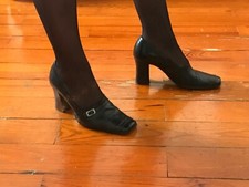 Escarpins noir en cuir avec talon de 7 cm Faire Lady taille 37