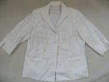 Blazer léger MADELEINE dentelle trouée blanc taille 44 TOP 619