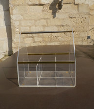 Ancien porte-bouteilles/mini-bar plexiglas DAVID LANGE/ROCHE BOBOIS ? années 70 