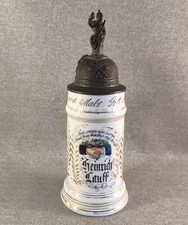 ORIGINALE GRANDE CHOPE KRUG RESERVISTE EN PORCELAINE ALLEMAGNE DEUTSCHLAND 1908