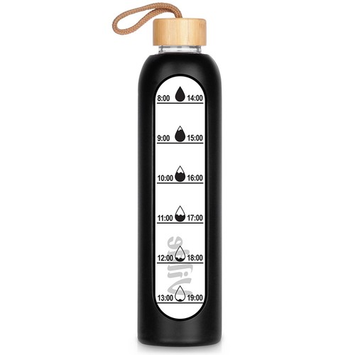 Bouteille eau verre silicone - , 1
