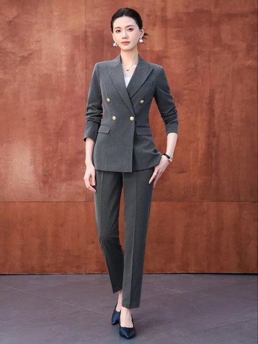 Tailleur femme élégant gris - tailleur,
