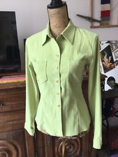 Chemise Femme Vintage Authentique Taille 38, en Polyester, Simili Daim TBE